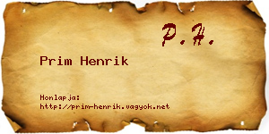 Prim Henrik névjegykártya